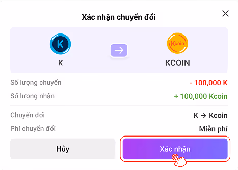 Chuyển đổi K sang Kcoin