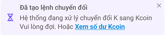 Đợi quá trình chuyển đổi hoàn tất